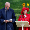 Kongen og Dronningen var vertskap for arrangementet og holdt tale til Kronprinsessen (Foto: Cornelius Poppe / NTB scanpix)
